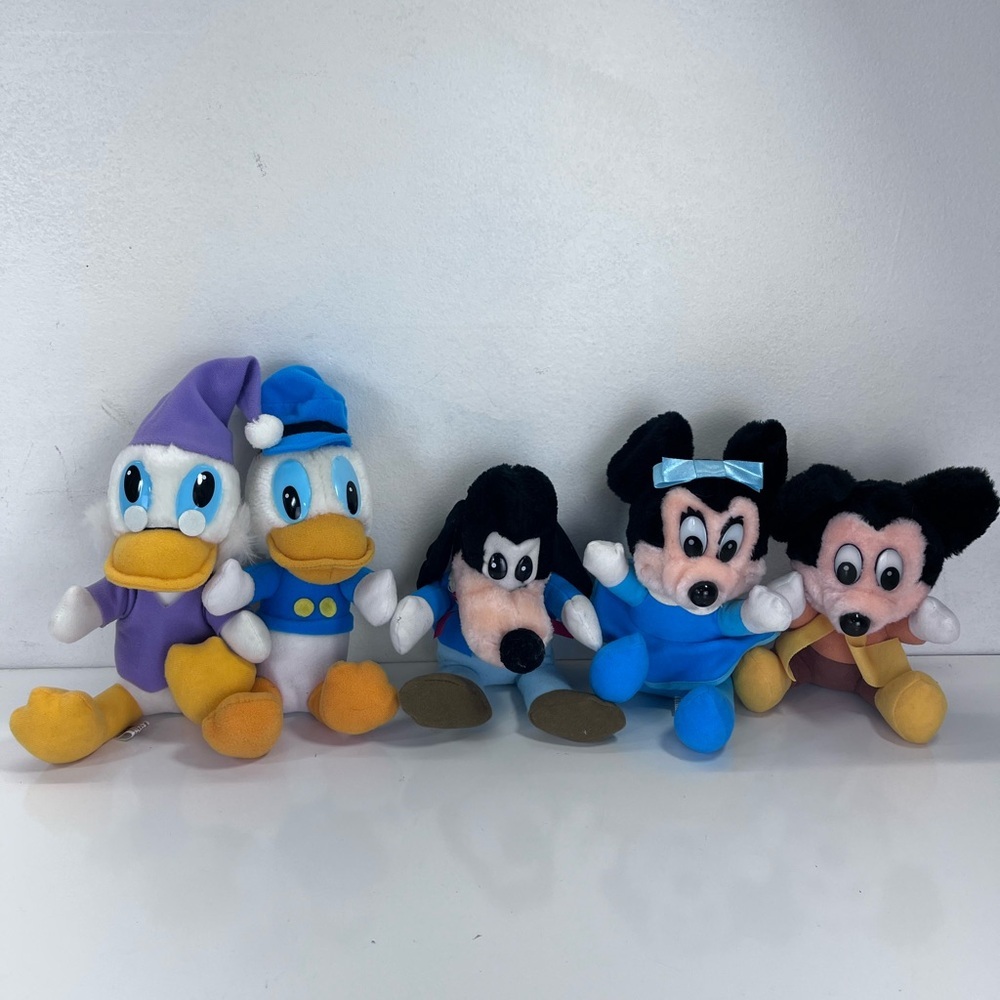 Vintage Disney Mickey's Christmas Carol Plush Stuffed Toys 1984 lot of 5